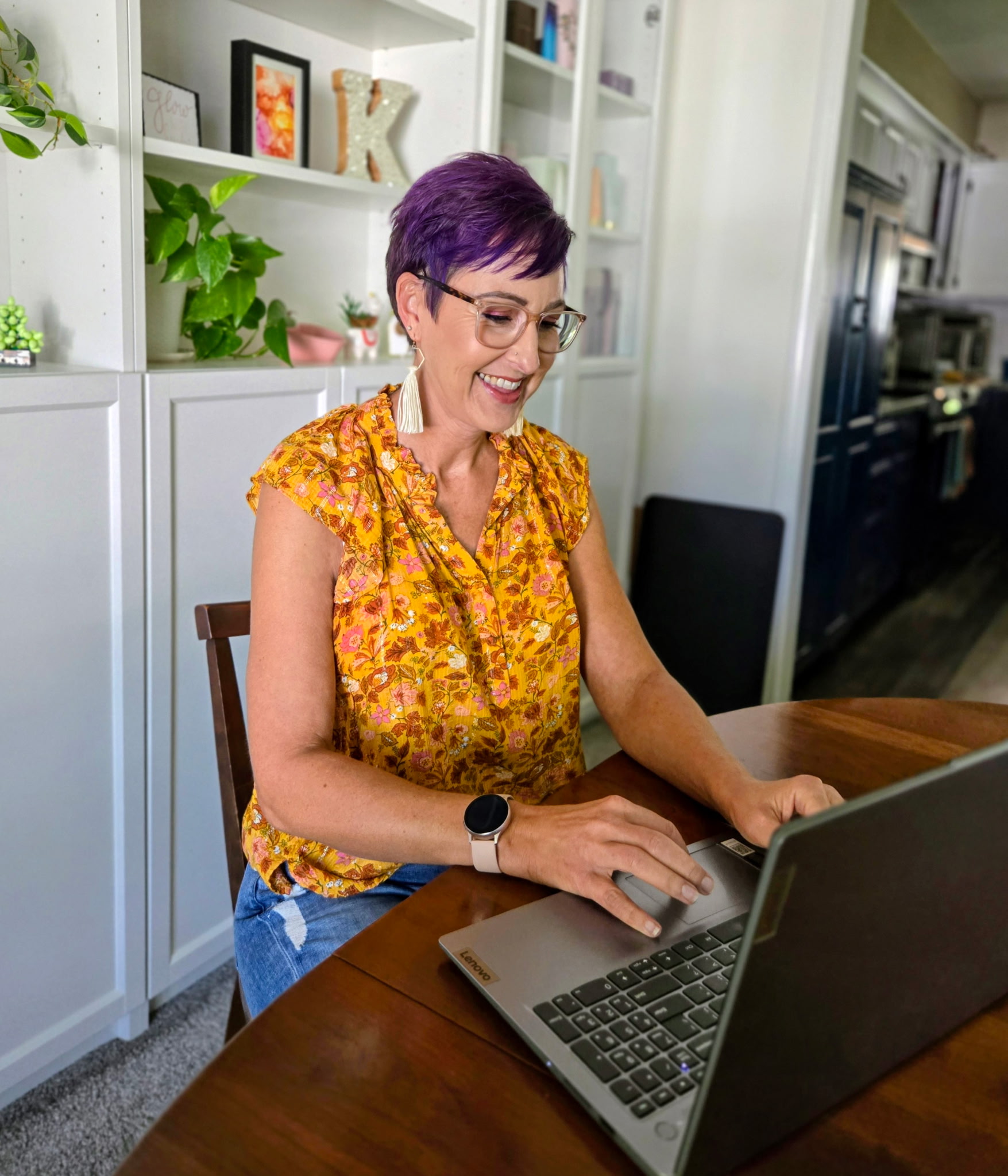 Kendri Burkett coaching at her desk